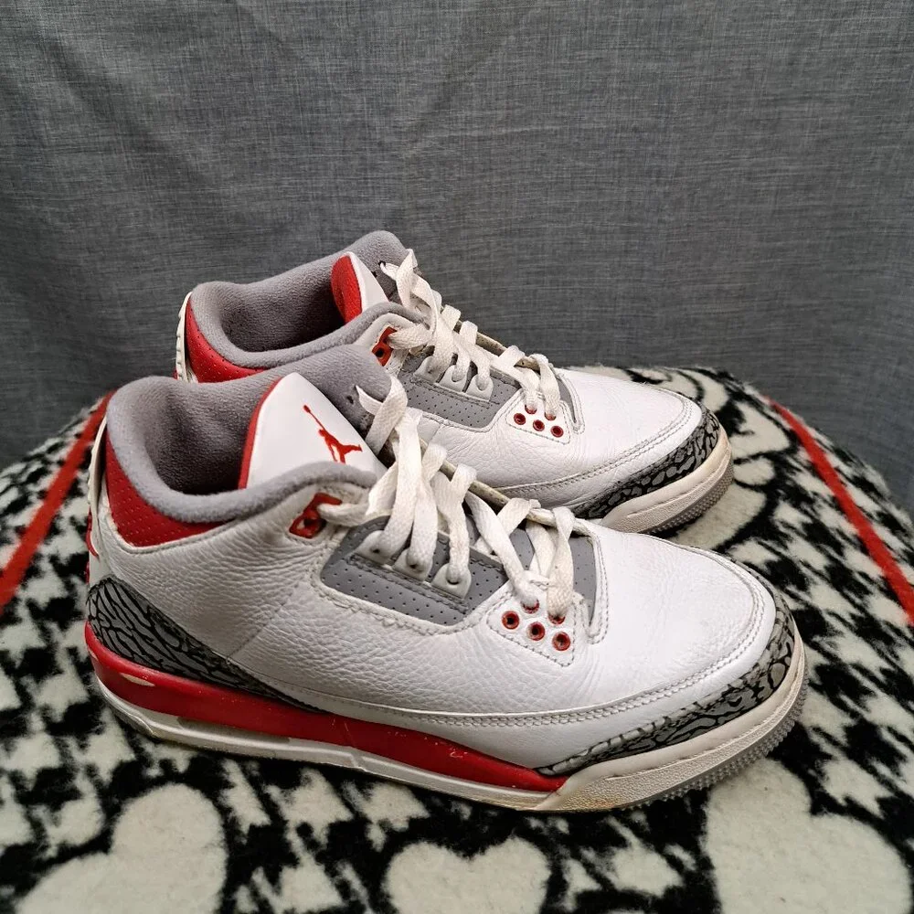 %Nike Air Jordan 3 Retro Fire Red Kids Sneakers AJ7